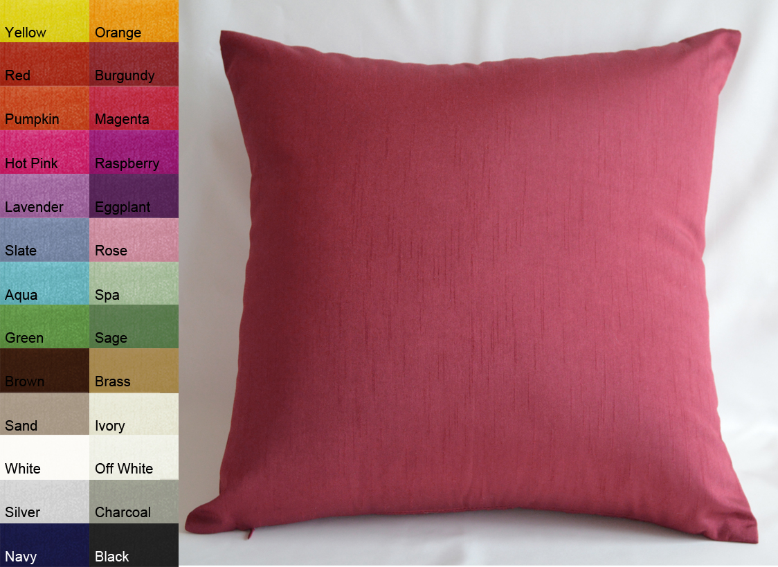 Aiking Home Solid Throw Pillow Cover 22 by 22 - Burgundy